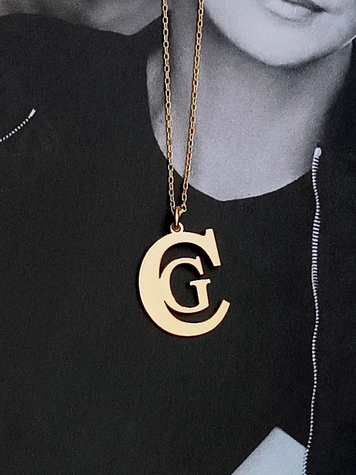 925 Ayar Gümüş Kişiye Özel İçiçe 2 Harfli Kolye 