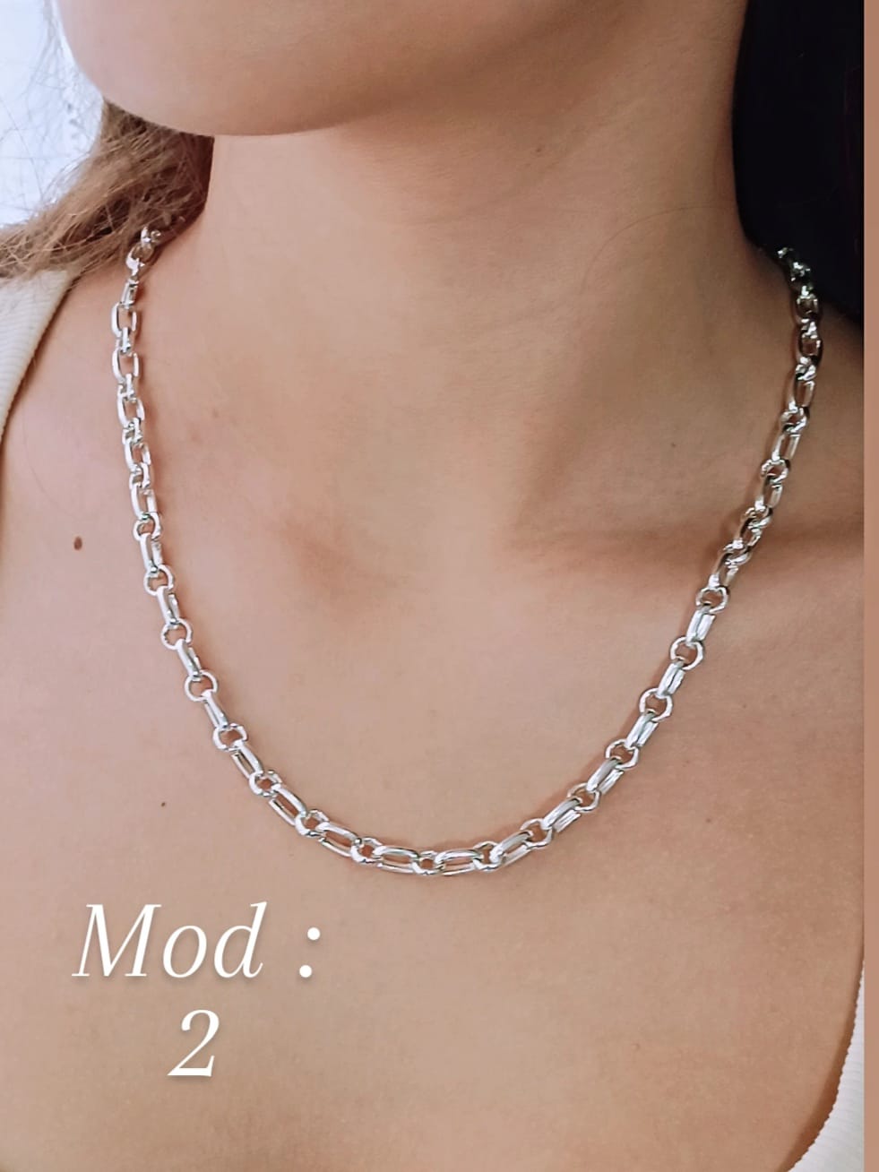 925 Ayar Gümüş Özel Yapım Katmanlı  Halkalı Kalın  Fors Zincir Kolye 