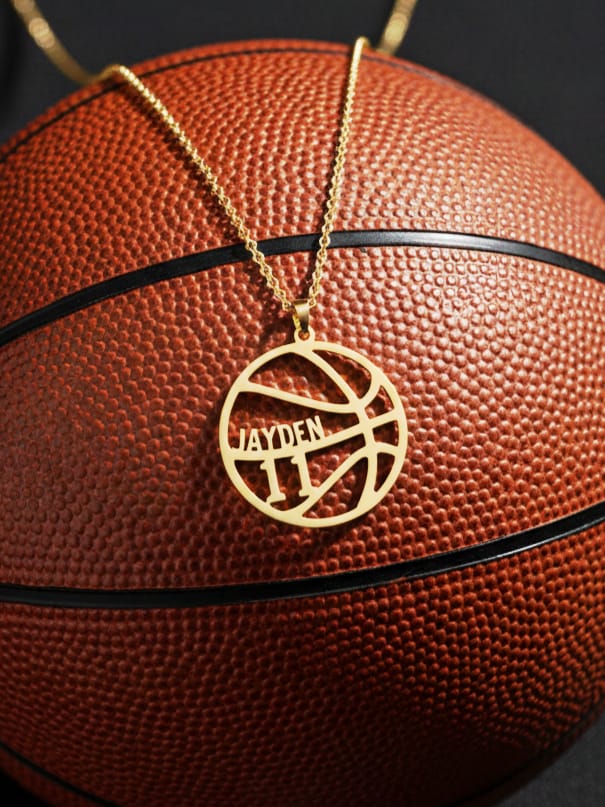 925 Ayar Gümüş Kişiye Özel İsimli Ve Numaralı Basketbol Topu Unisex Kolye