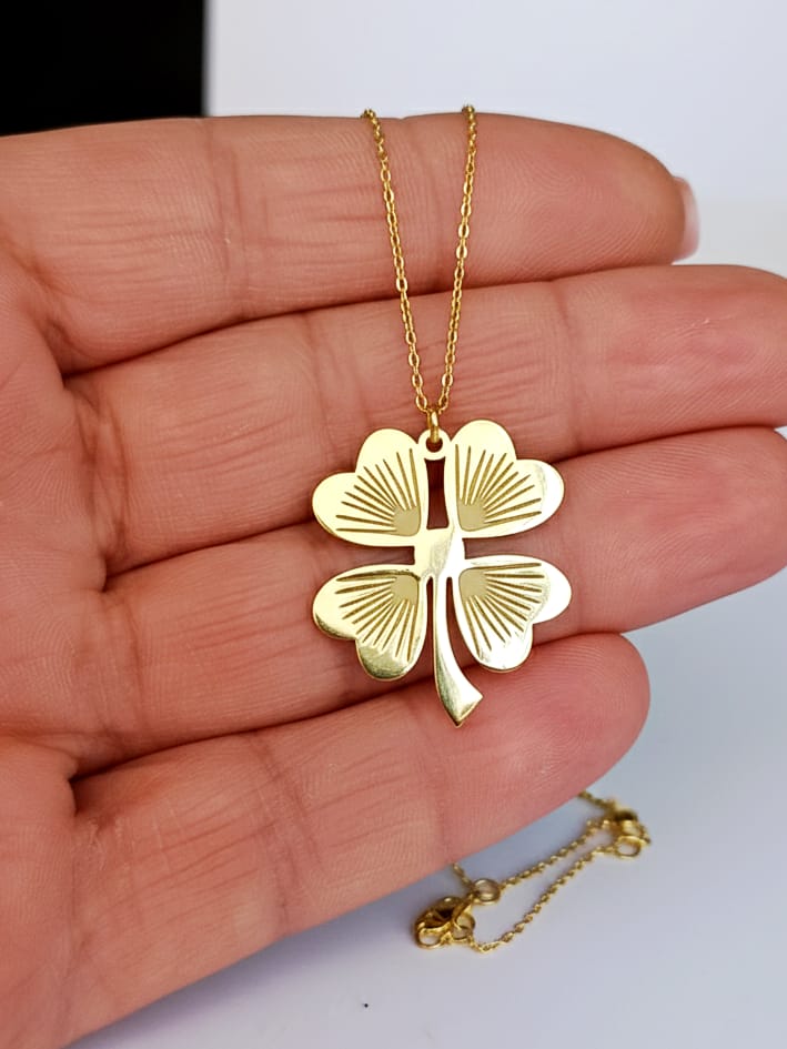 925 Ayar Gümüş 4 Yapraklı Yonca Şans Kolye 