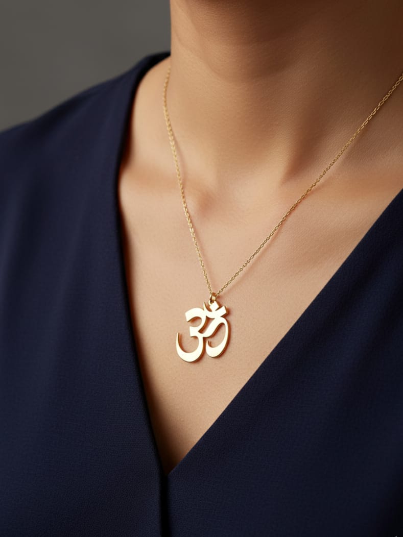 925 Ayar Gümüş Om Sembol Kolye , Yoga Kolye 