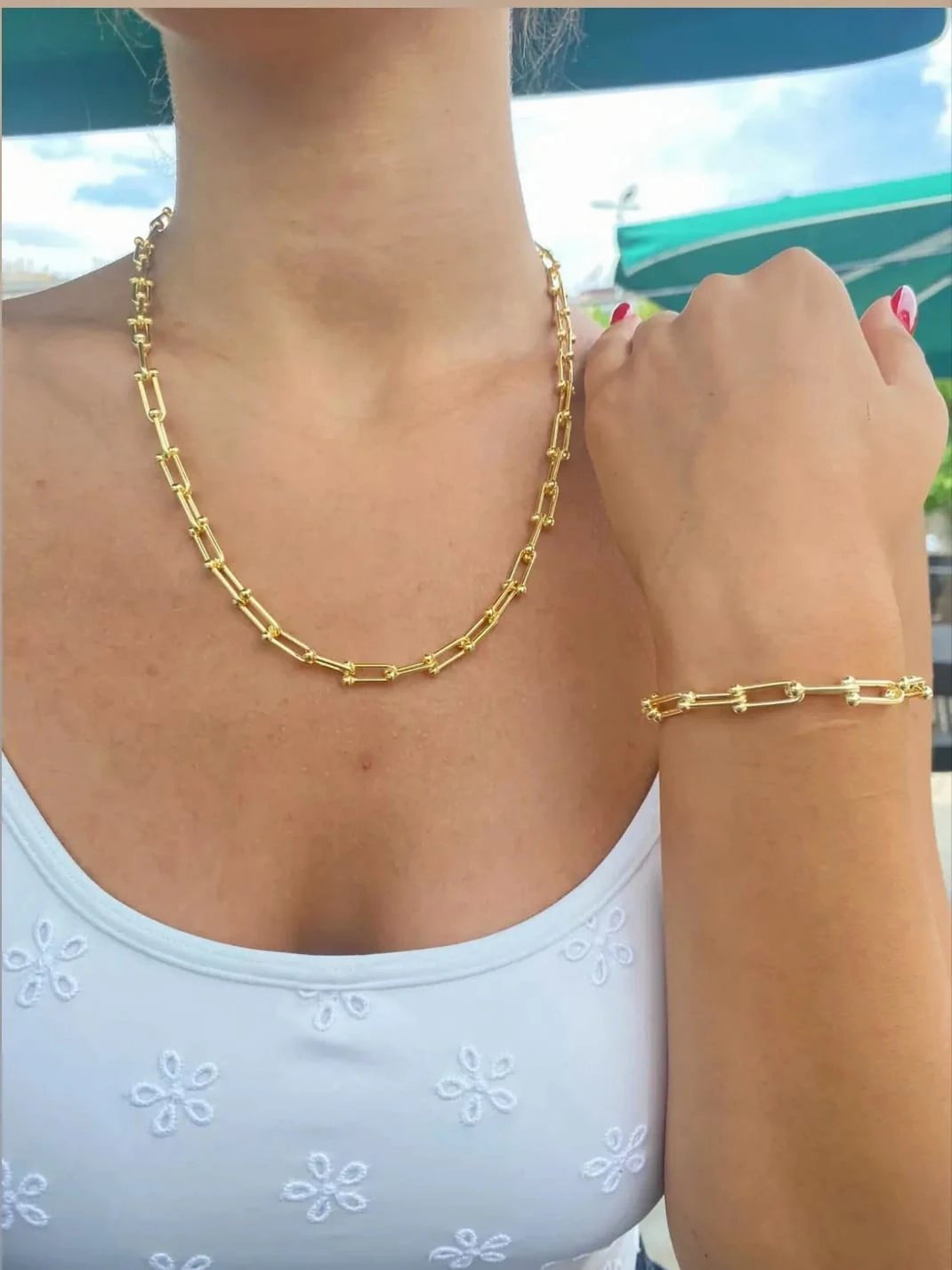 925 Ayar Gümüş U Link Zincir Kolye