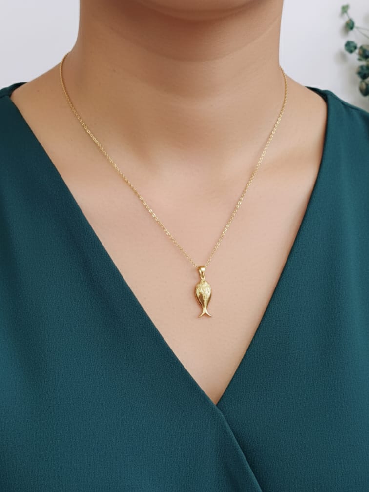 925 Ayar Gümüş Zarif Balık Kolye 