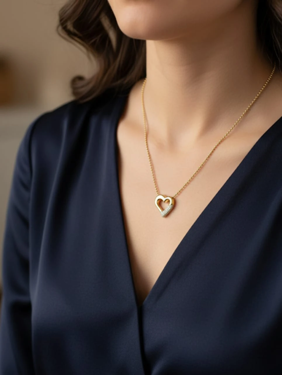 925 Ayar Gümüş Zirkon Taşlı SPARKLE HEART Kolye