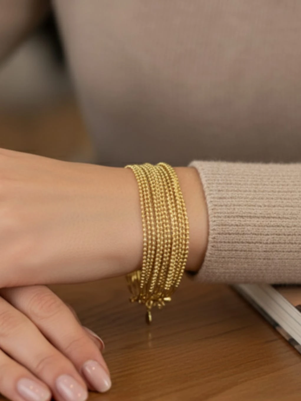 925 Ayar Gümüş 12 Zincirli ROPE CASCADE Bileklik