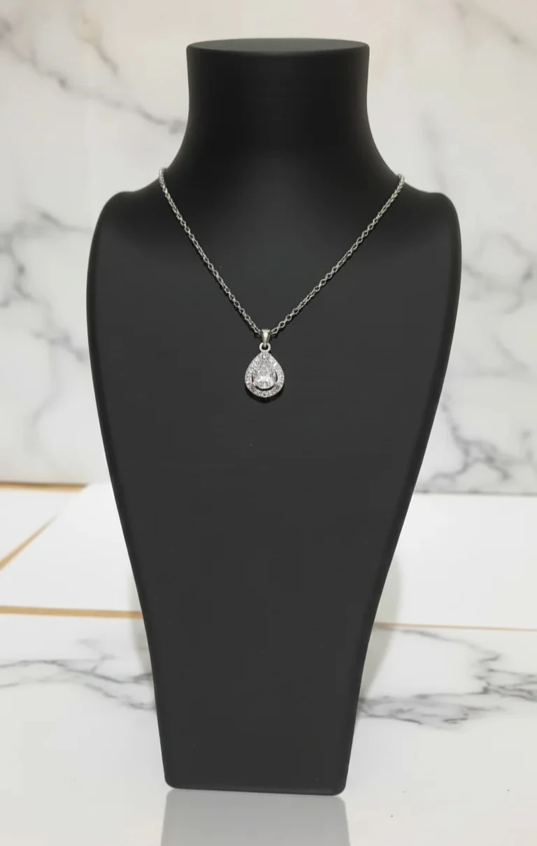 Zarif Damla Kesim Çelik Kolye