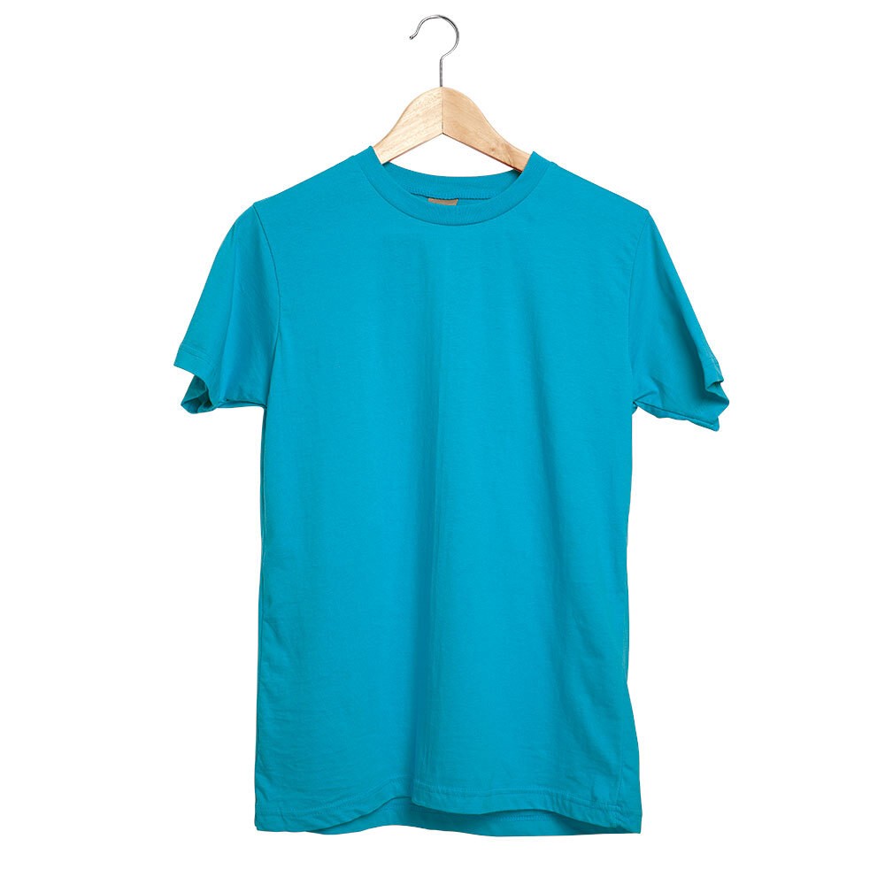 488723-XXL GARDENYA TURKUAZ XXL SIFIR YAKA TİŞÖRT