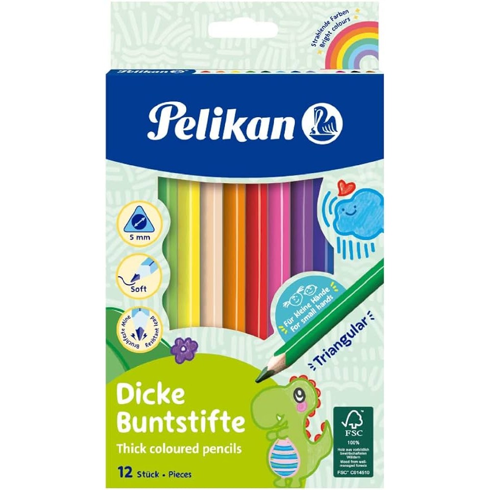 Pelikan Kuru Boya Kalemi Jumbo Üçgen 12 Li 724039