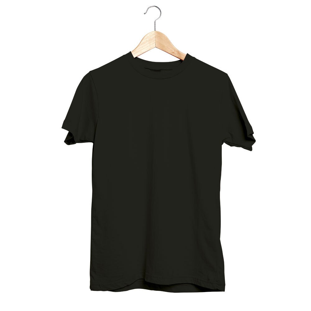 488701-XXL GARDENYA SİYAH XXL SIFIR YAKA TİŞÖRT