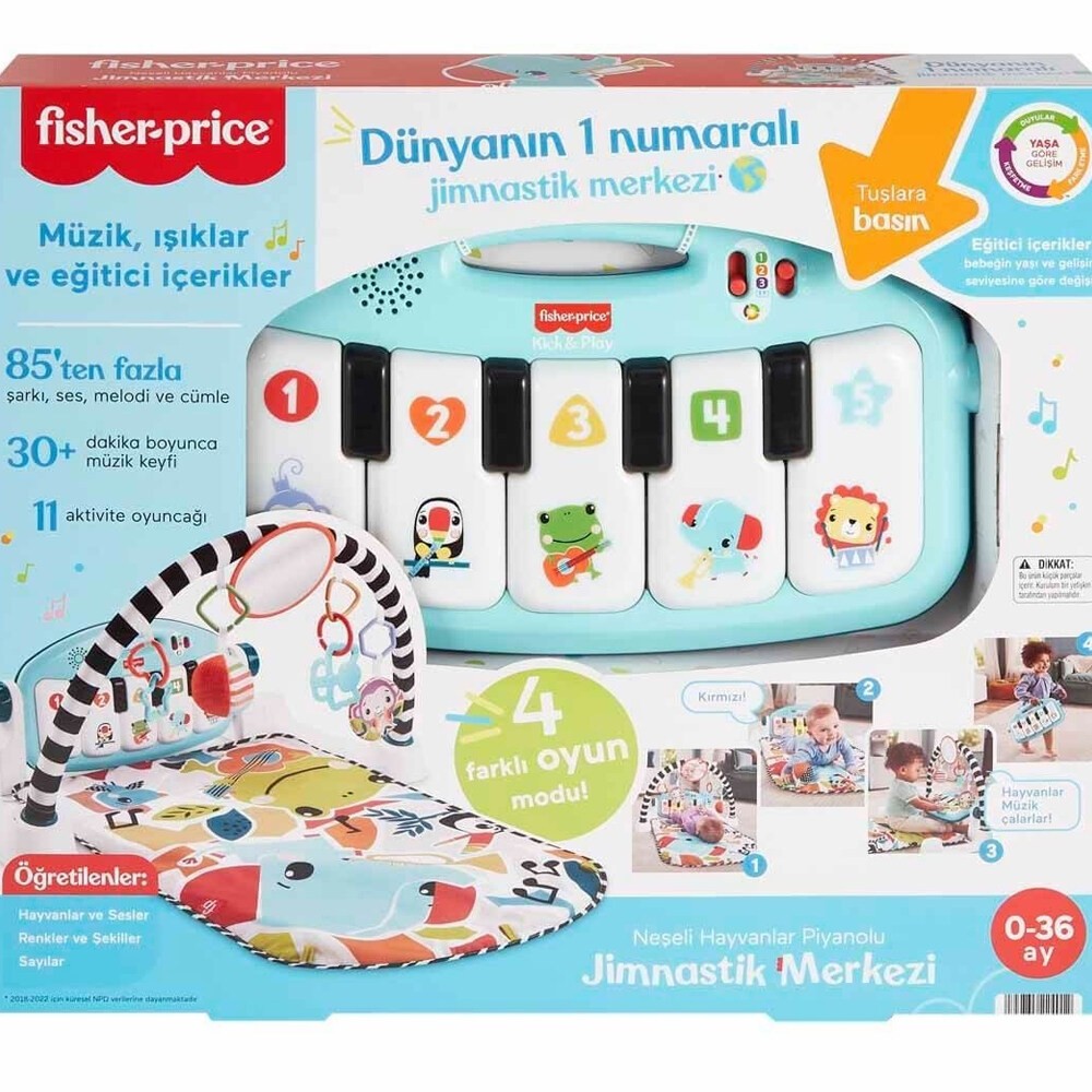 Fisher Price Neşeli Hayvanlar Piyanolu Jimnastik Merkezi