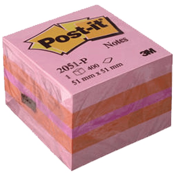 Post-it Yapışkanlı Not Kağıdı Küp Mini 52x52 Pembe 2051-P