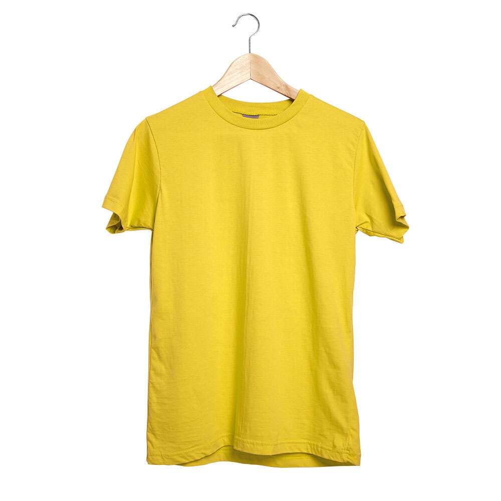 488706-XXL GARDENYA SARI XXL SIFIR YAKA TİŞÖRT