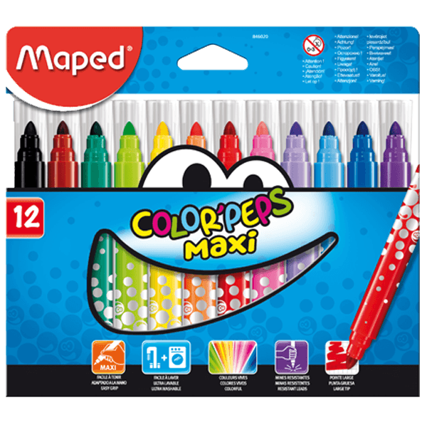 Maped Keçeli Boya Kalemi Maxi 12 Renk 846020