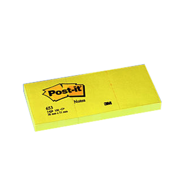 Post-it Yapışkanlı Not Kağıdı 3 Blok 100 YP 38x51 Sarı 653 