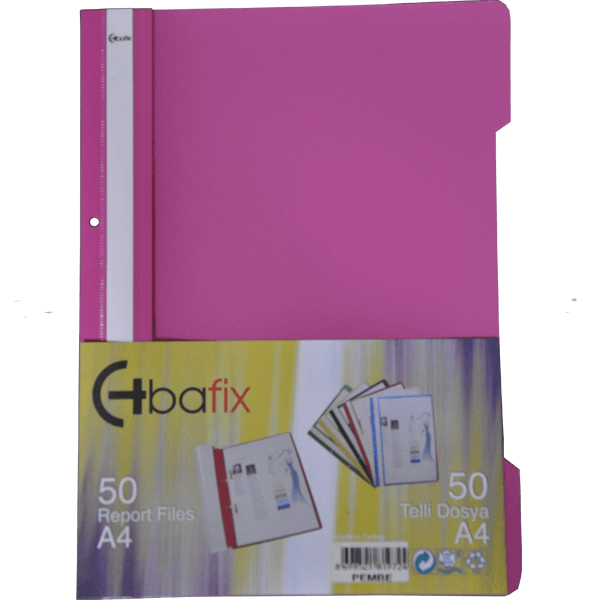 Bafix Telli Dosya Plastik XL Pembe A4