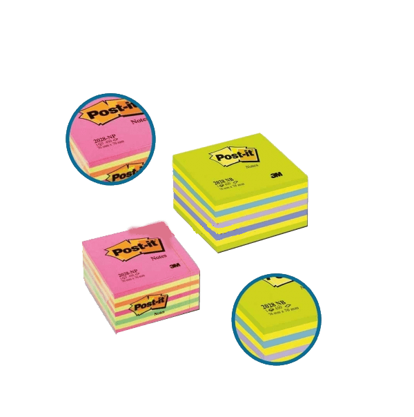 Post-it Yapışkanlı Not Kağıdı Küp Gökkuşağı 450 YP 76x76 Yeşil Tonları 2028-NB