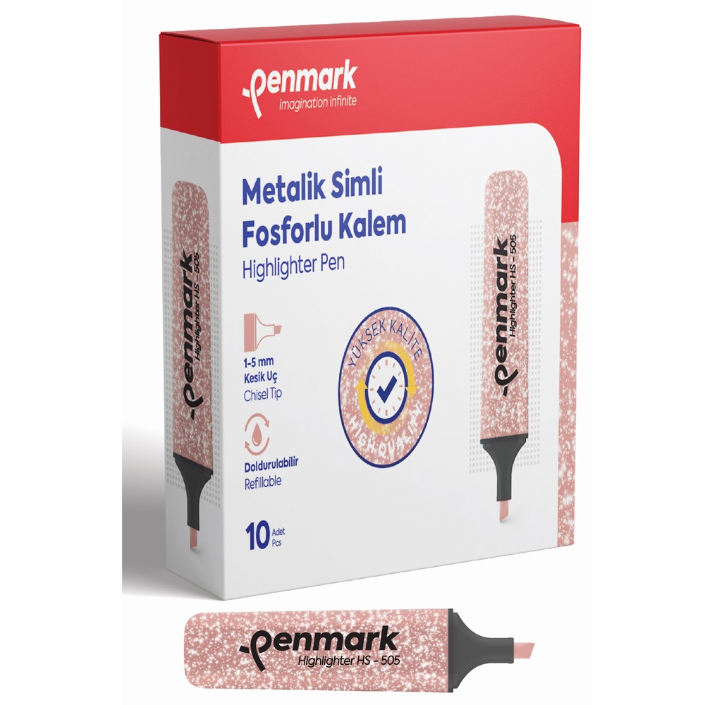 Penmark Fosforlu Kalem Metalik Simli Bronz HS-505 14