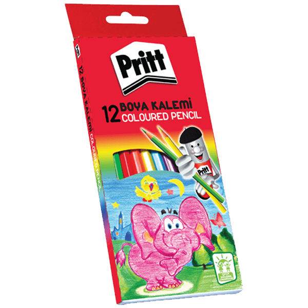 Pritt Kuru Boya Karton Kutu Tam Boy 12 Renk 1219734