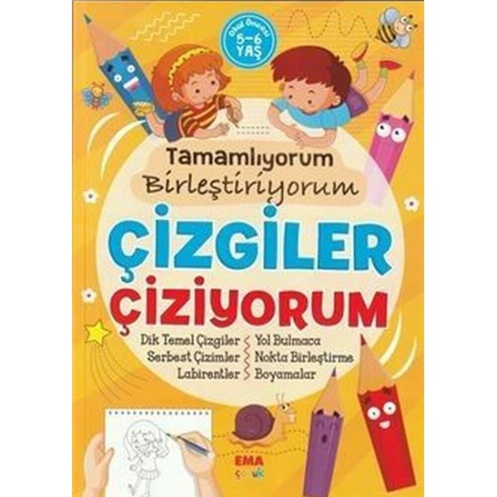 Ema Tamamlıyorum Birleşt.Çizgiler Çiz.5-6 Yaş