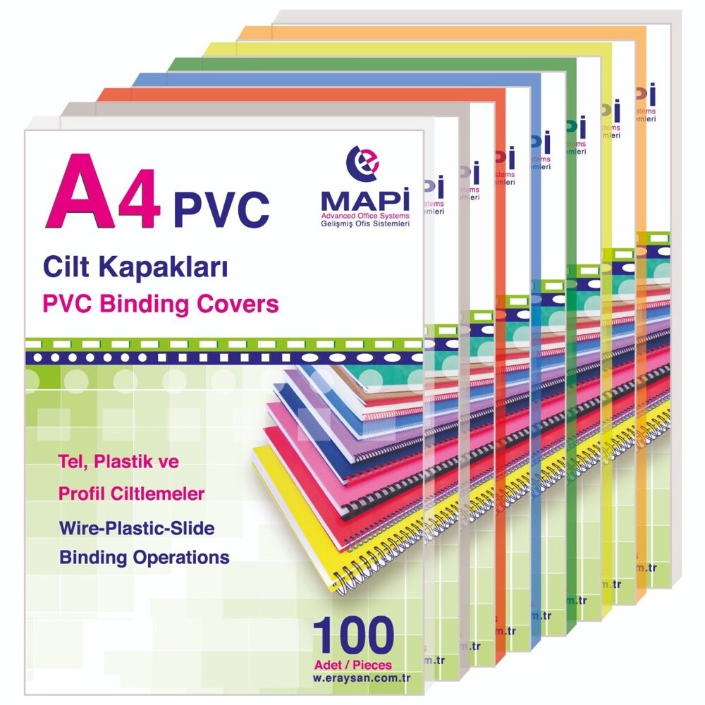 Mapi Cilt Kapağı Plastik Opak A4 160 MIC Sarı 204 02 06