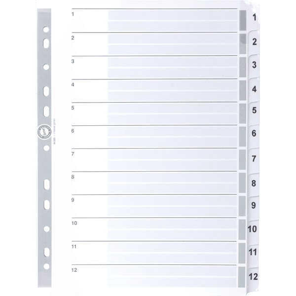 Serve Seperatör 1-12 Rakamlı Kağıt A4 SV5325