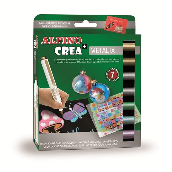 Alpino Keçeli Boya Kalemi Metalix 7 Lİ Metalik Renkler AR000134