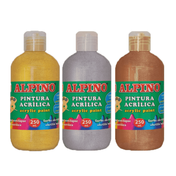Alpino Akrilik Boya Şişe 250 ML Metalik Beyaz DV000120