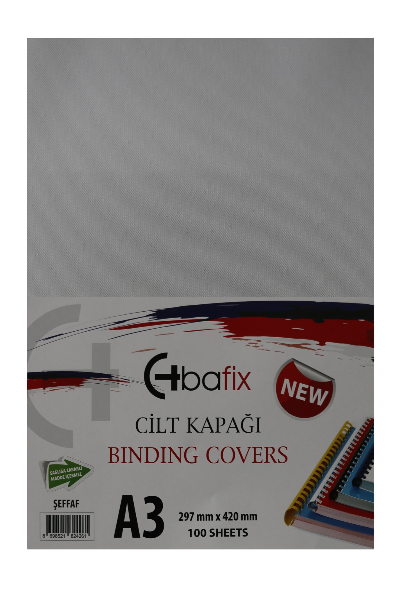Bafix Cilt Kapağı Plastik Opak A3 160 MIC Şeffaf