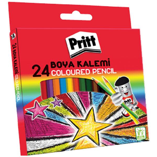 Pritt Kuru Boya Karton Kutu Tam Boy 24 Renk 1221351