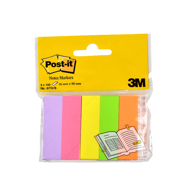 Post-it İndeks 100 YP 15x50 Fosforlu 5 Renk 670-5