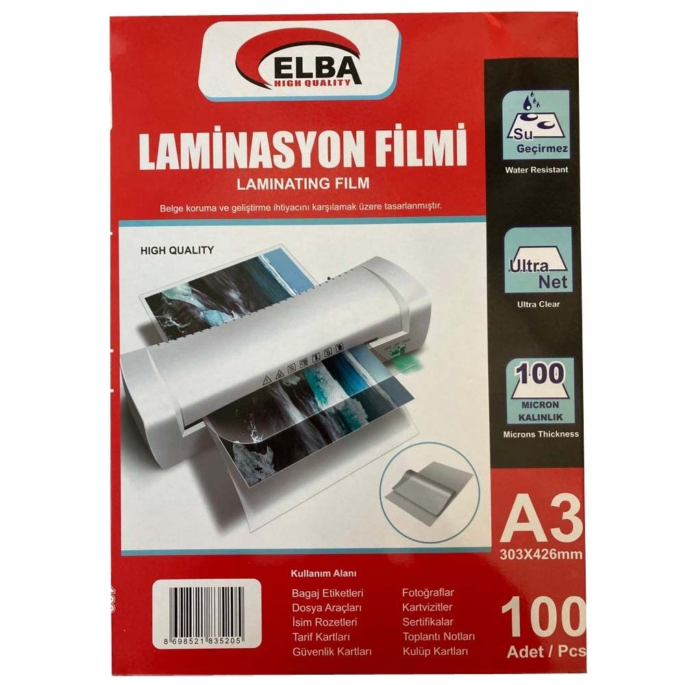 Elba Laminasyon Filmi A3 100 MIC 303x426