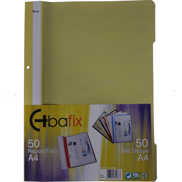 Bafix Telli Dosya Plastik XL Sarı A4