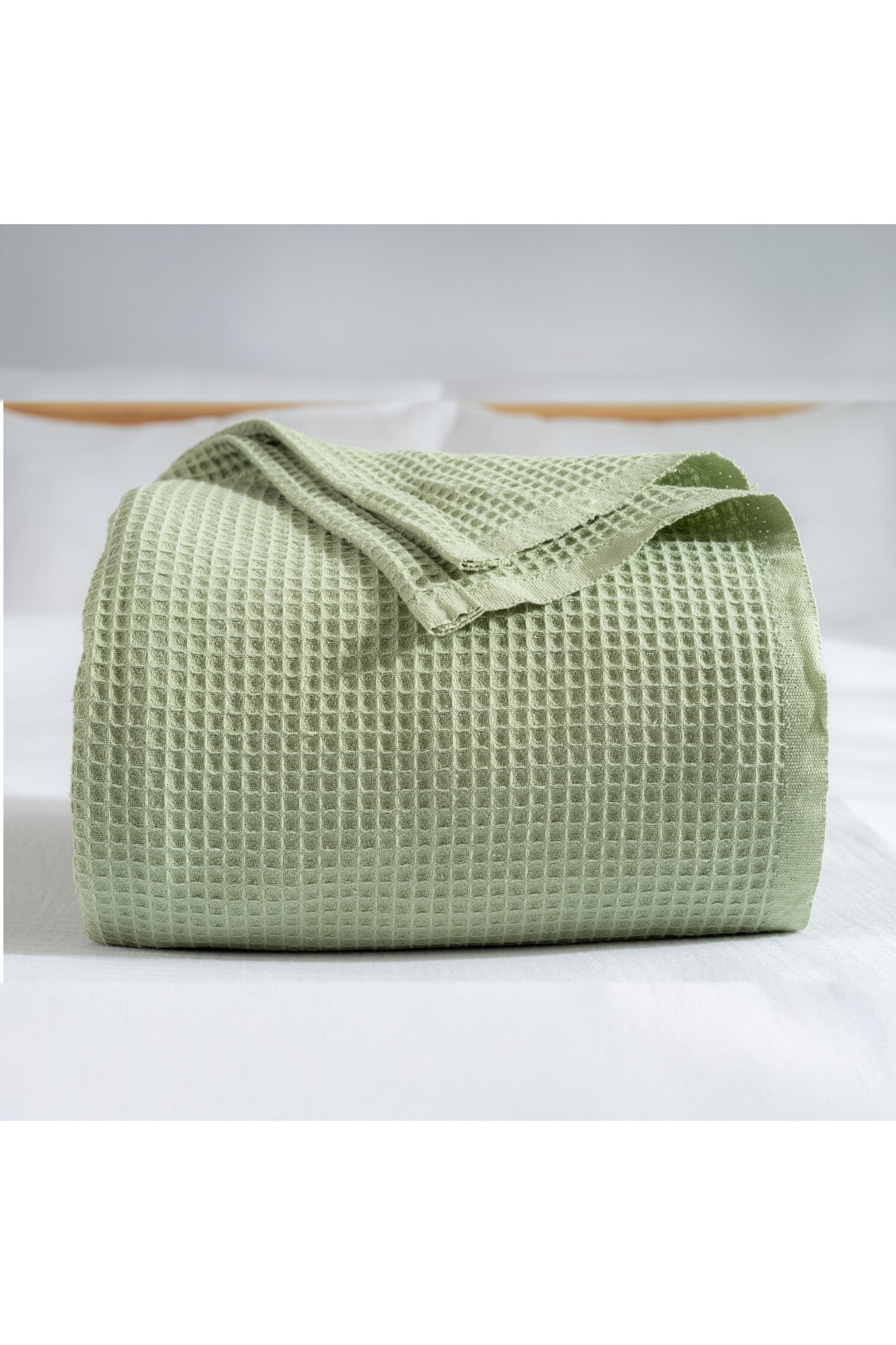 Pike Yatak Örtüsü Çift Kişilik Waffle - %100 Pamuk Hafif 4 Mevsim Havadar Yüksek Kaliteli Pikeler