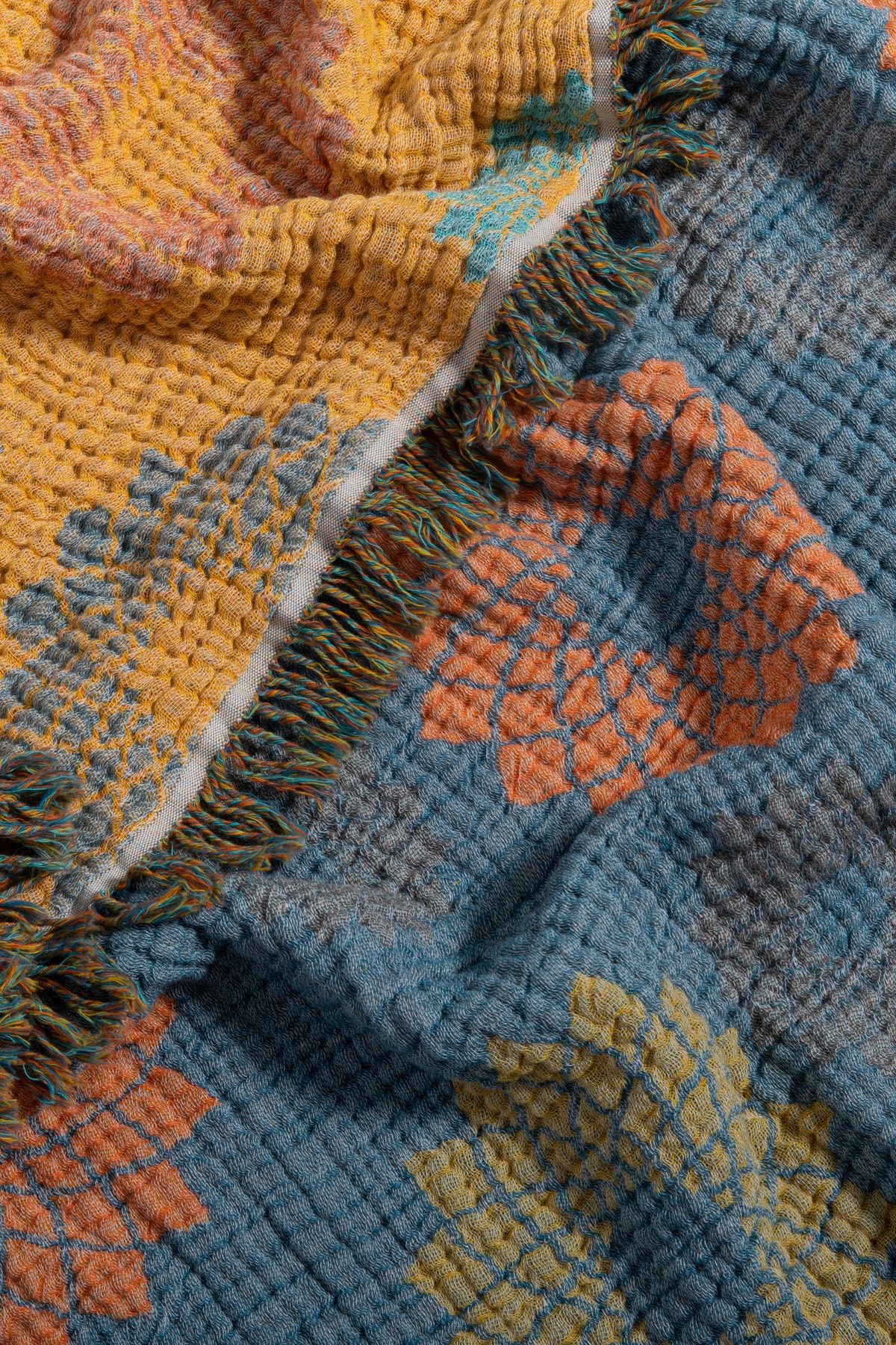 Müslin 4 Katlı Mandala Desenli (JAKARLI) Yatak Örtüsü Çift Kişilik 240x260cm