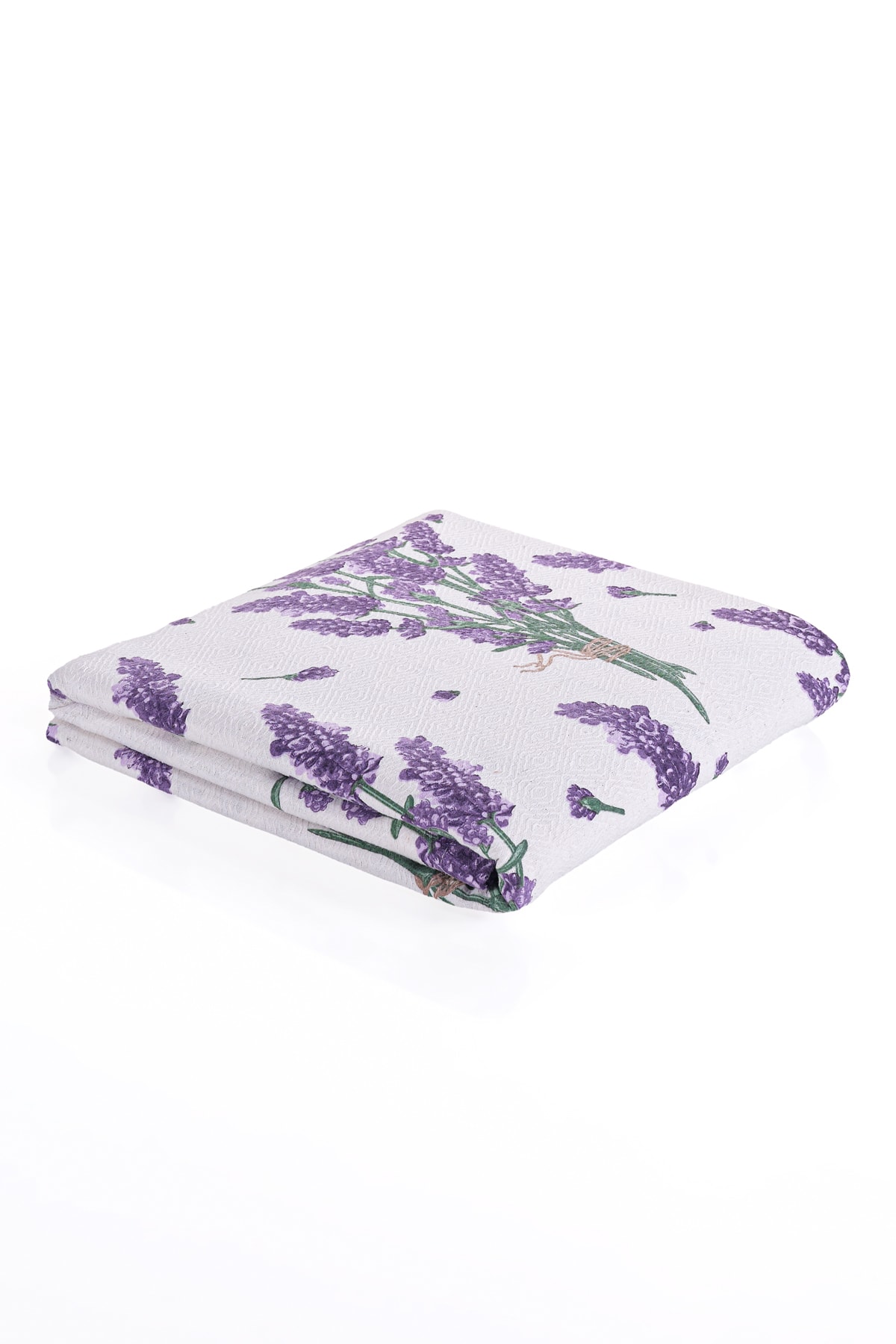 Tek Kişilik Pamuklu Yatak Örtüsü - Baskılı Pike 150x220 Cm-lila