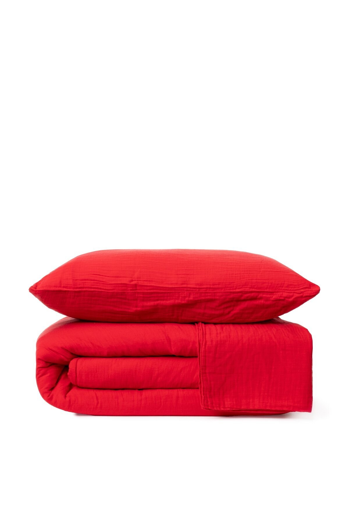 Full Set Müslin Antrasit Nevresim Takımı Çift Kişilik | Nevresim,yastık Kılıfı,düz Çarşaflı | - kırmızı