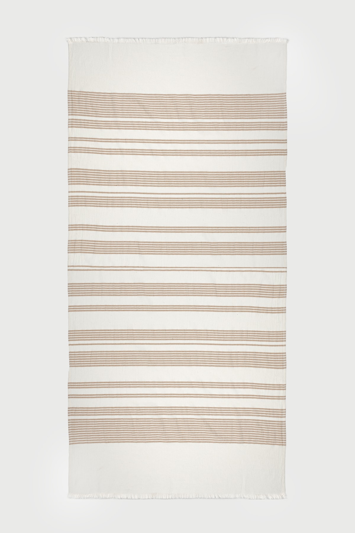 Luma İnce Çizgili Pamuklu Peştemal 80X165 - bej