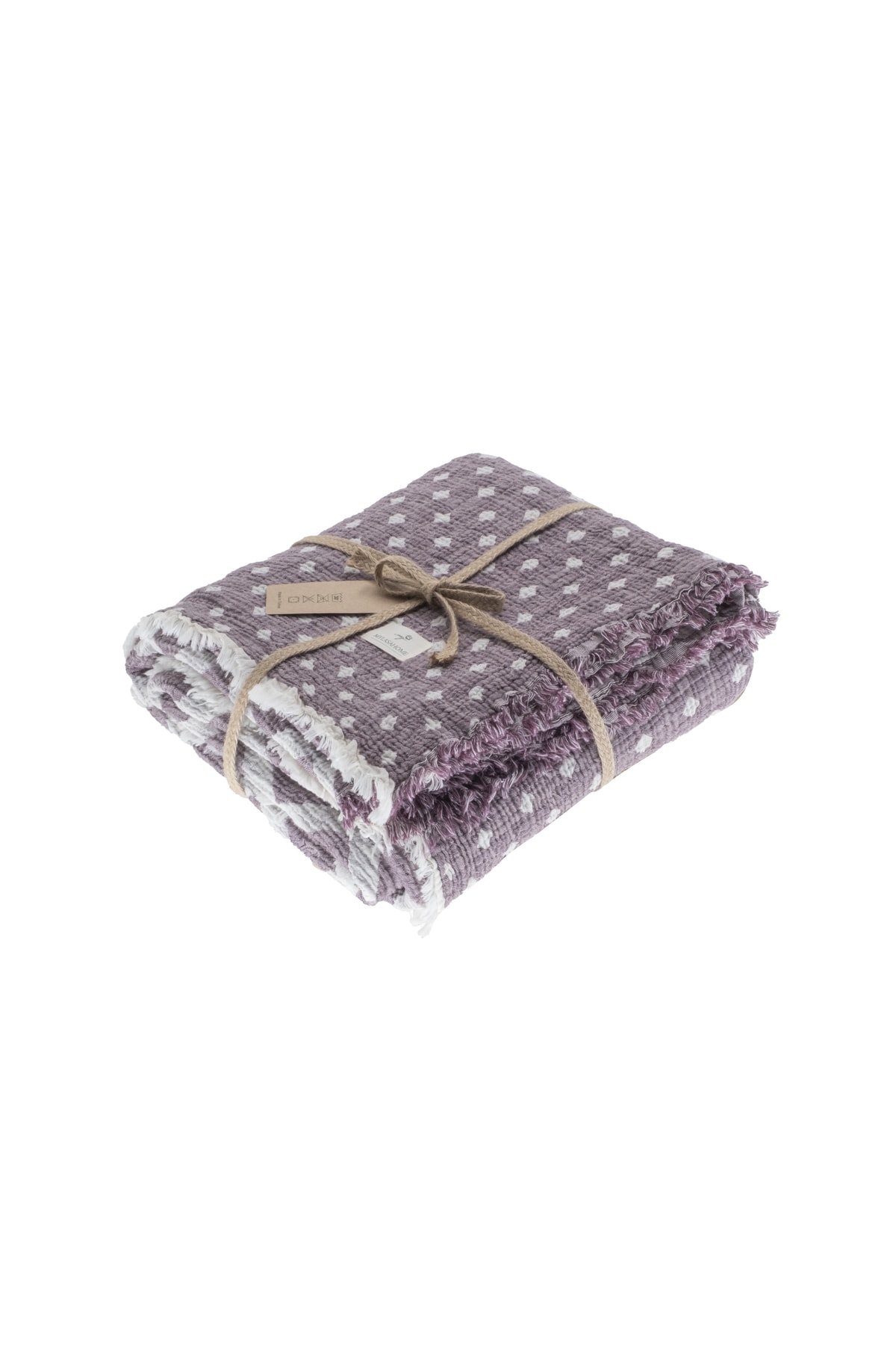 Çift Kişilik Etnik Desenli %100 Organik Pamuk Müslin Yatak Örtüsü