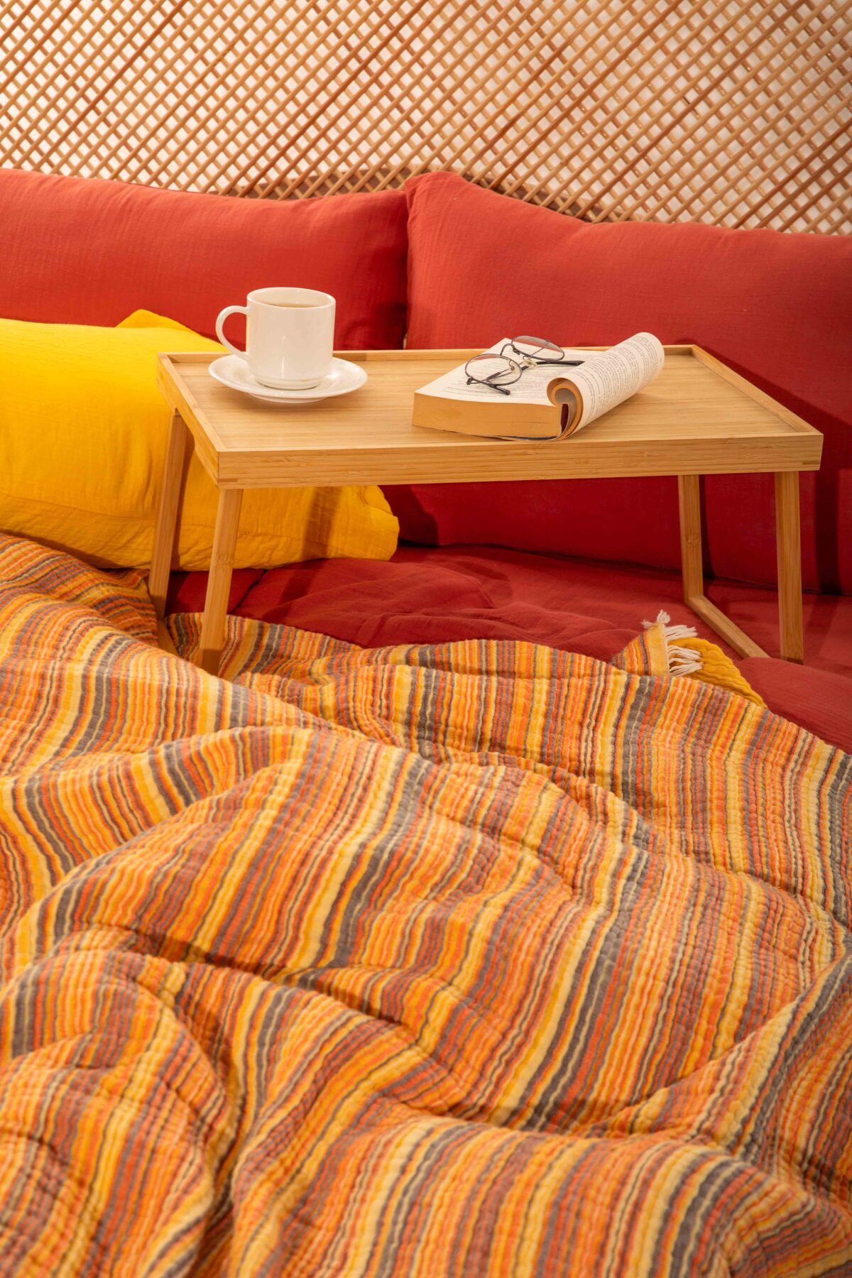 4 Katlı Müslin Çift Kişilik Yatak Örtüsü 'the Elements' 240x260cm