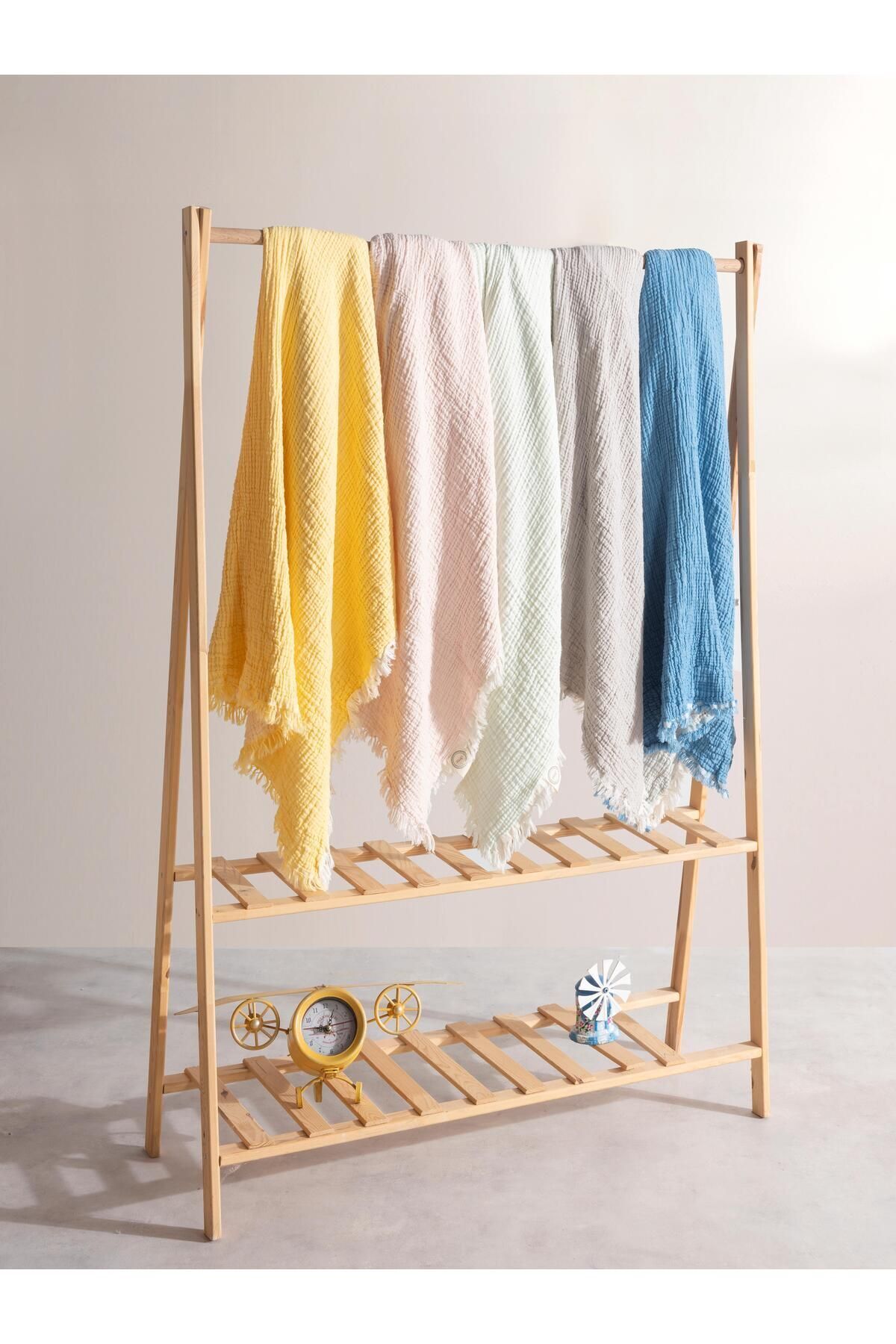 Müslin %100 Doğal Pamuk Gri Bebek Battaniyesi 100x120cm