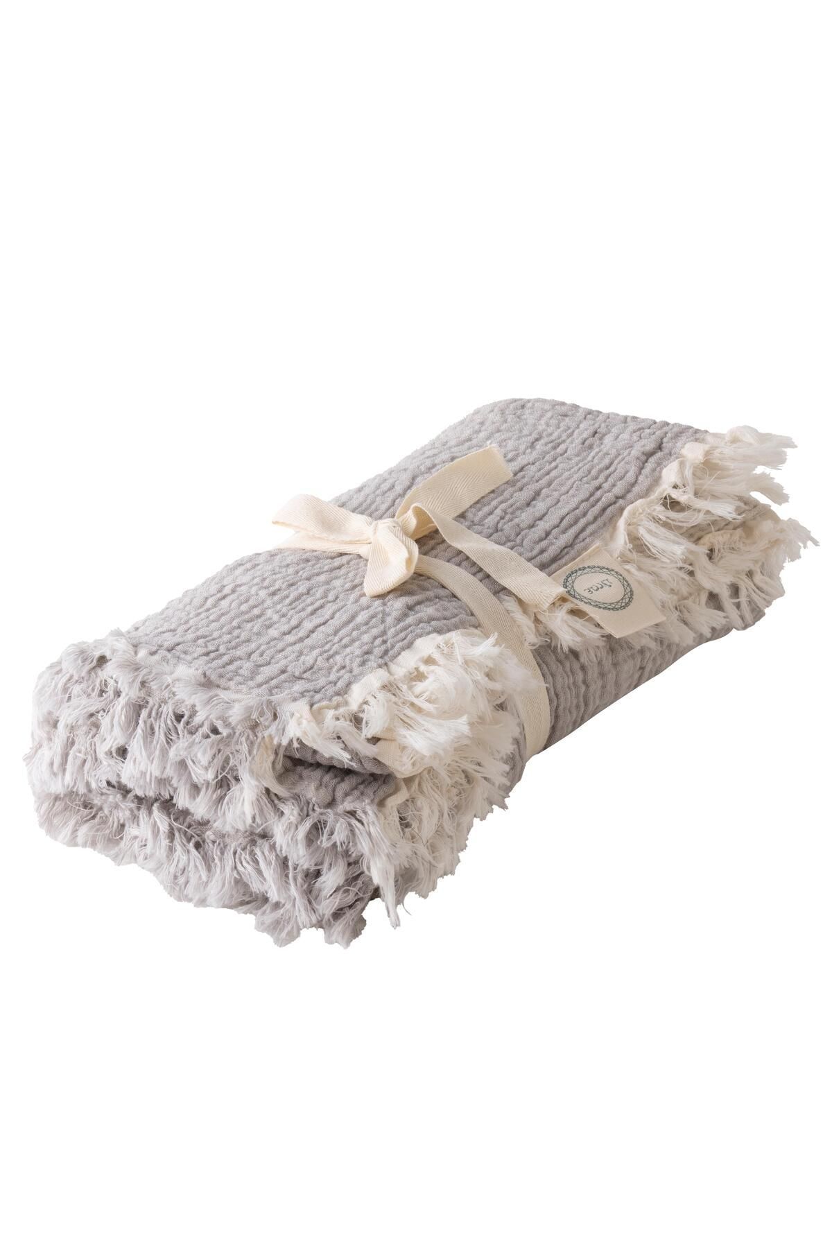 Müslin %100 Doğal Pamuk Gri Bebek Battaniyesi 100x120cm