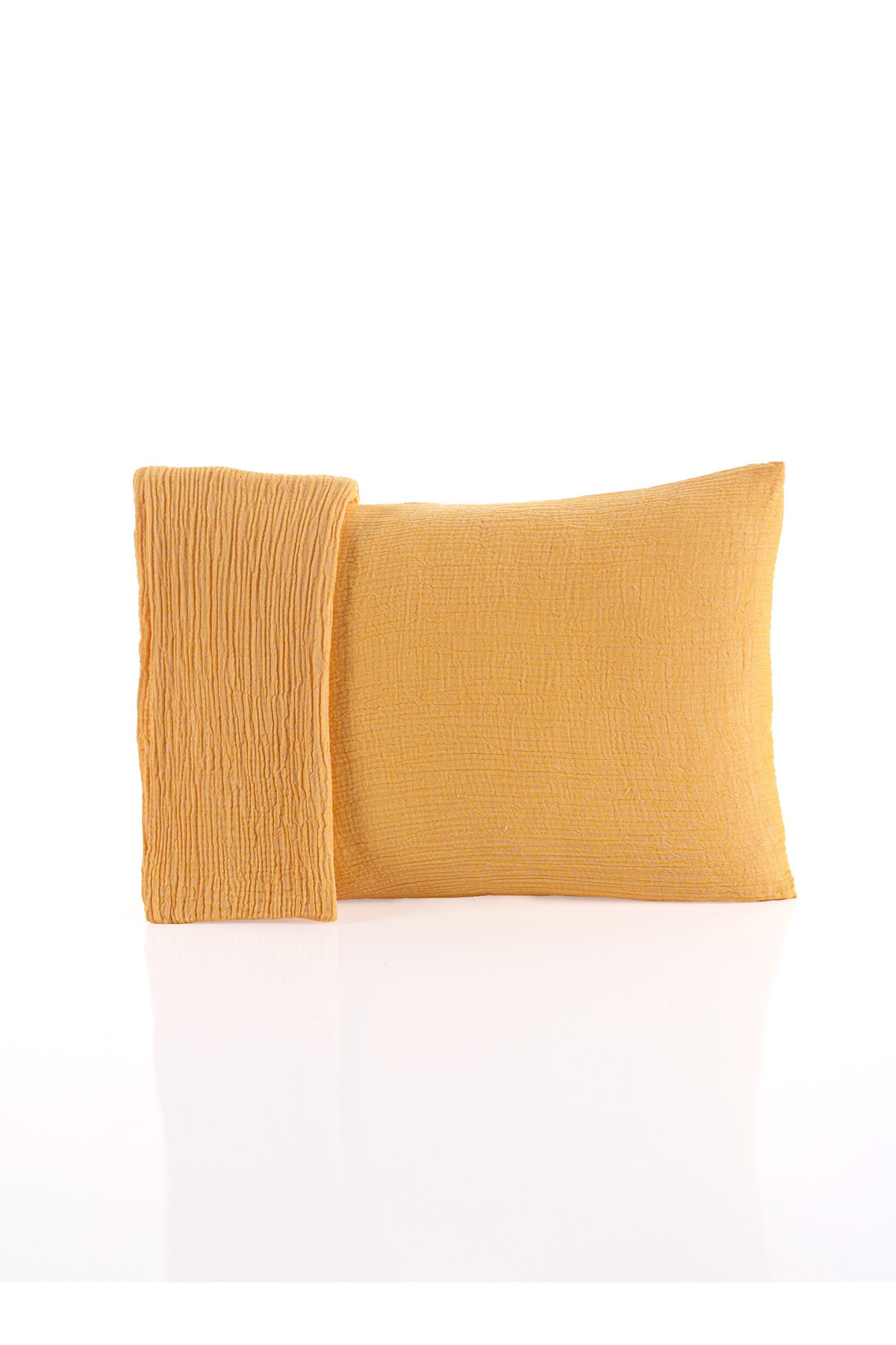 MylasaHome %100 Pamuk 2'li 4 Katlı Müslin Yastık Kılıfı 50x70 - sarı