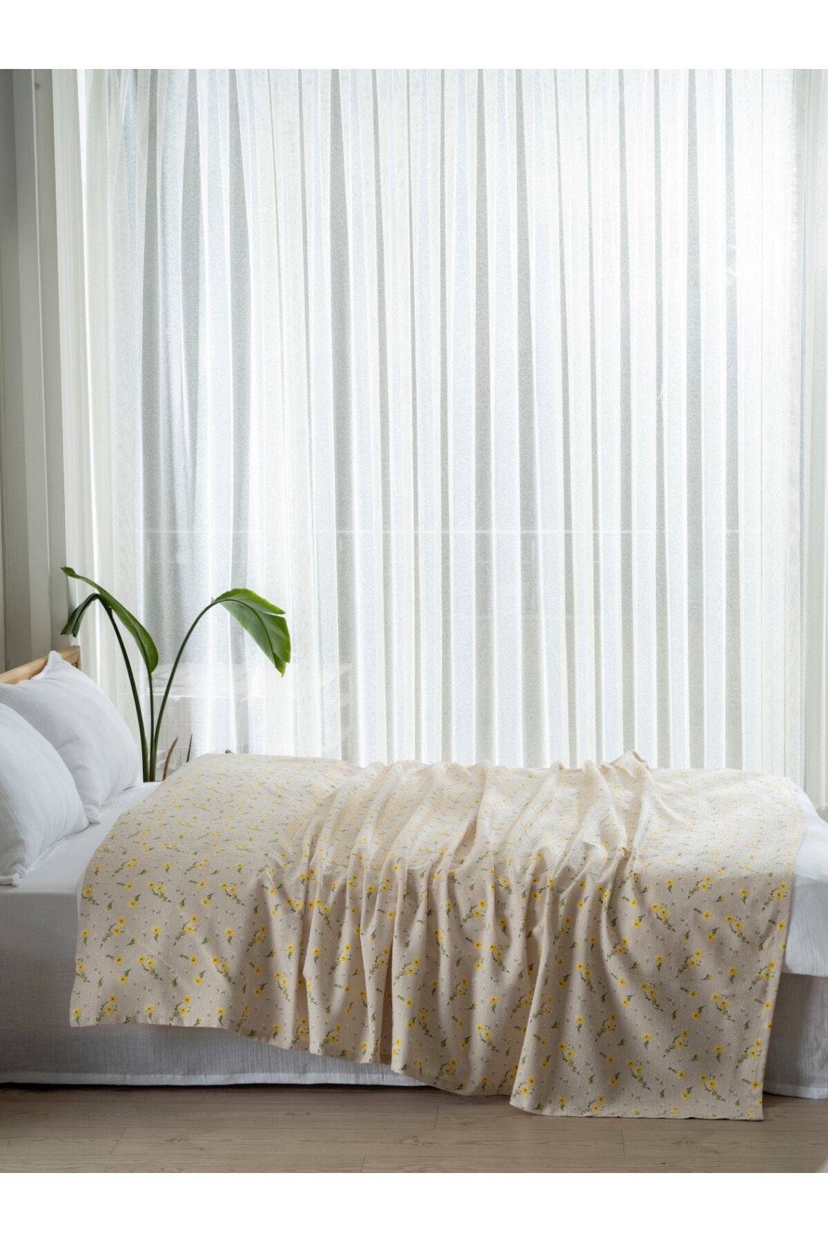 Baskılı Tek Kişlik Pike Yatak Örtüsü -Pamuk,Tek Kişilik Pike 160x240 cm)