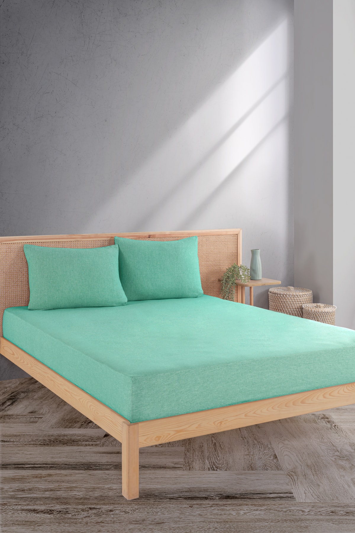 Mylasahome Fitted Çift Kişilik Premium Çarşaf Seti %100pamuk - turkuaz