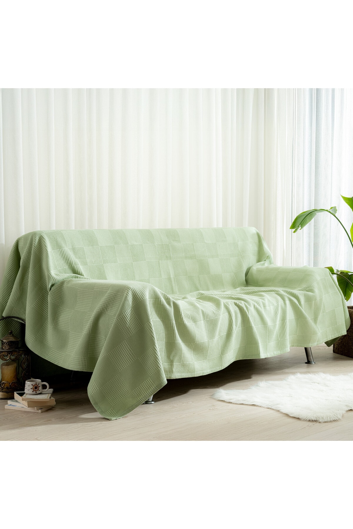 Waffle Pike Yatak Örtüsü Tek Kişilik - %100 Pamuk Hafif 4 Mevsim Kullanım Yüksek Kaliteli Pikeler