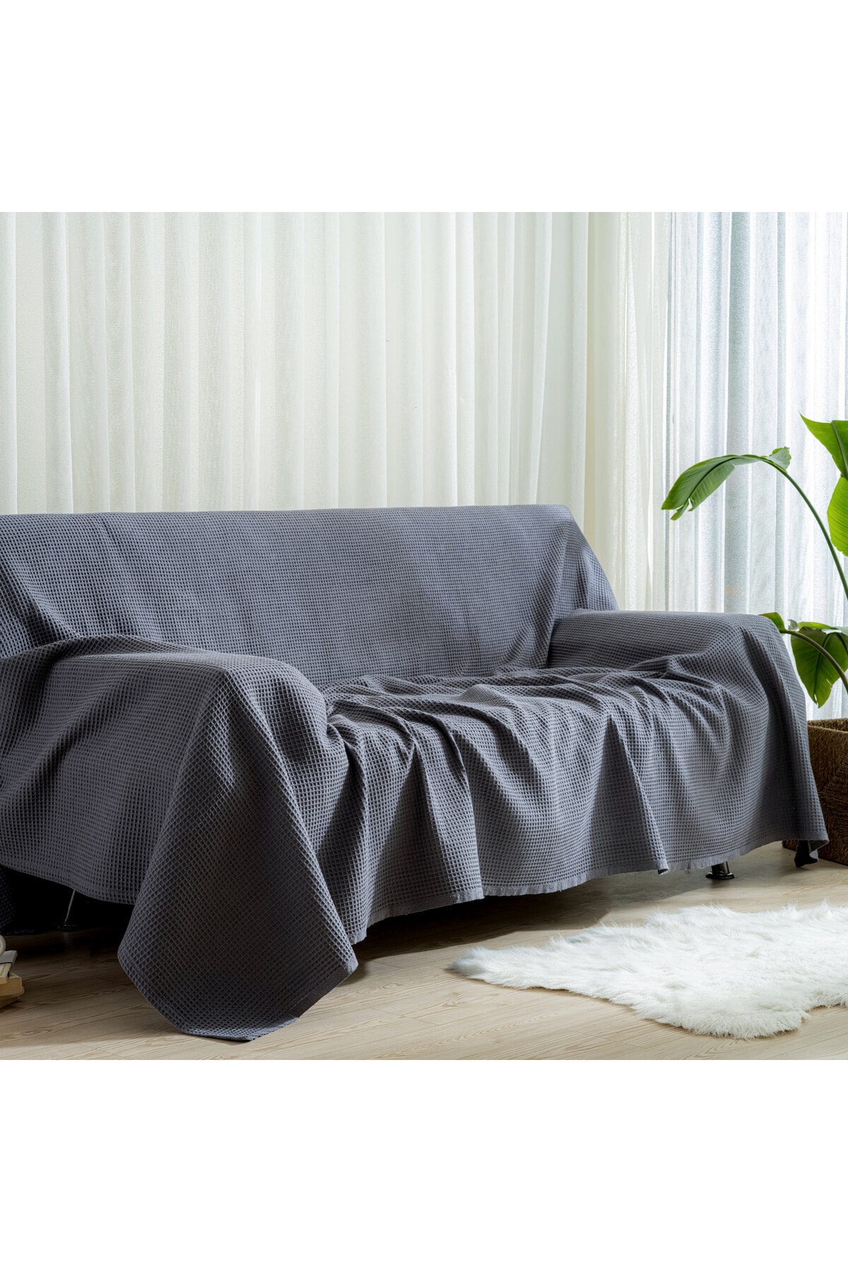 Pike Yatak Örtüsü Tek Kişilik Waffle - %100 Pamuk Hafif 4 Mevsim Havadar Yüksek Kaliteli Pikeler