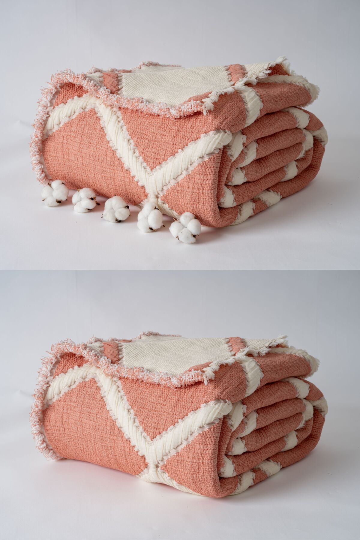 Müslin 7 Katlı Baklava Desenli (JAKARLI) Yorgan Çift Kişilik 240x260cm