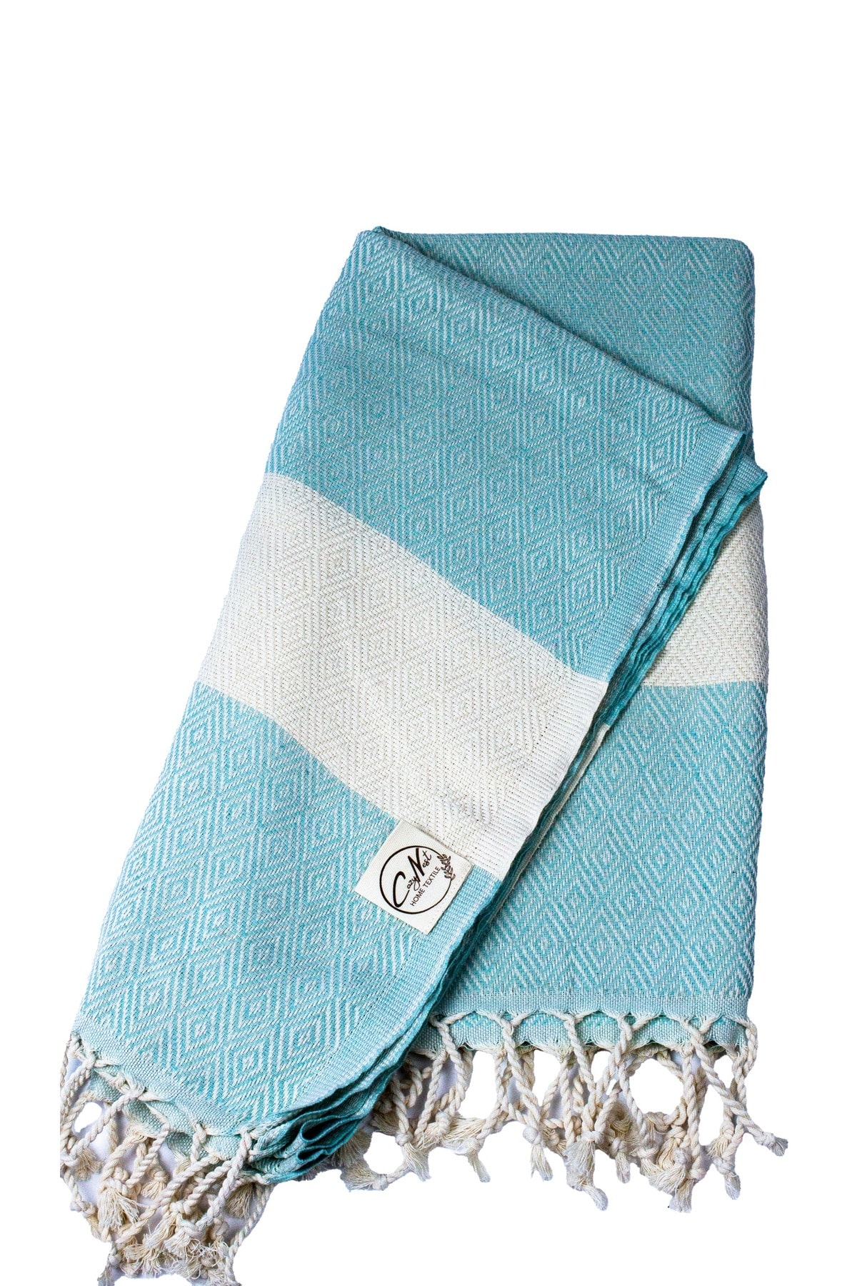 %100 Pamuk Elmas Desenli Peştamal Banyo ve Plaj Havlusu 90x180 cm