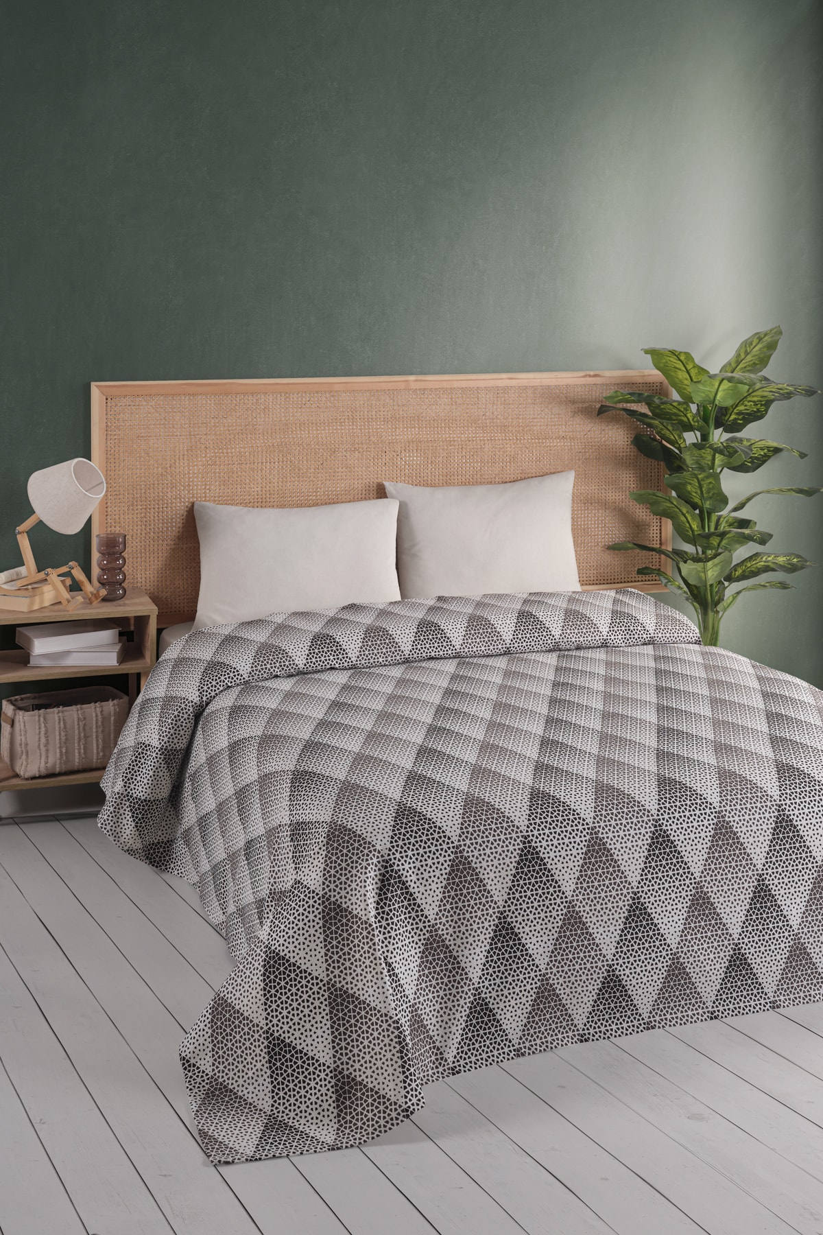 %100 Doğal Pamuk Çift Kişilik Yatak Örtüsü-Baskılı Pike - 190x220 cm (7 FARKLI DESEN)