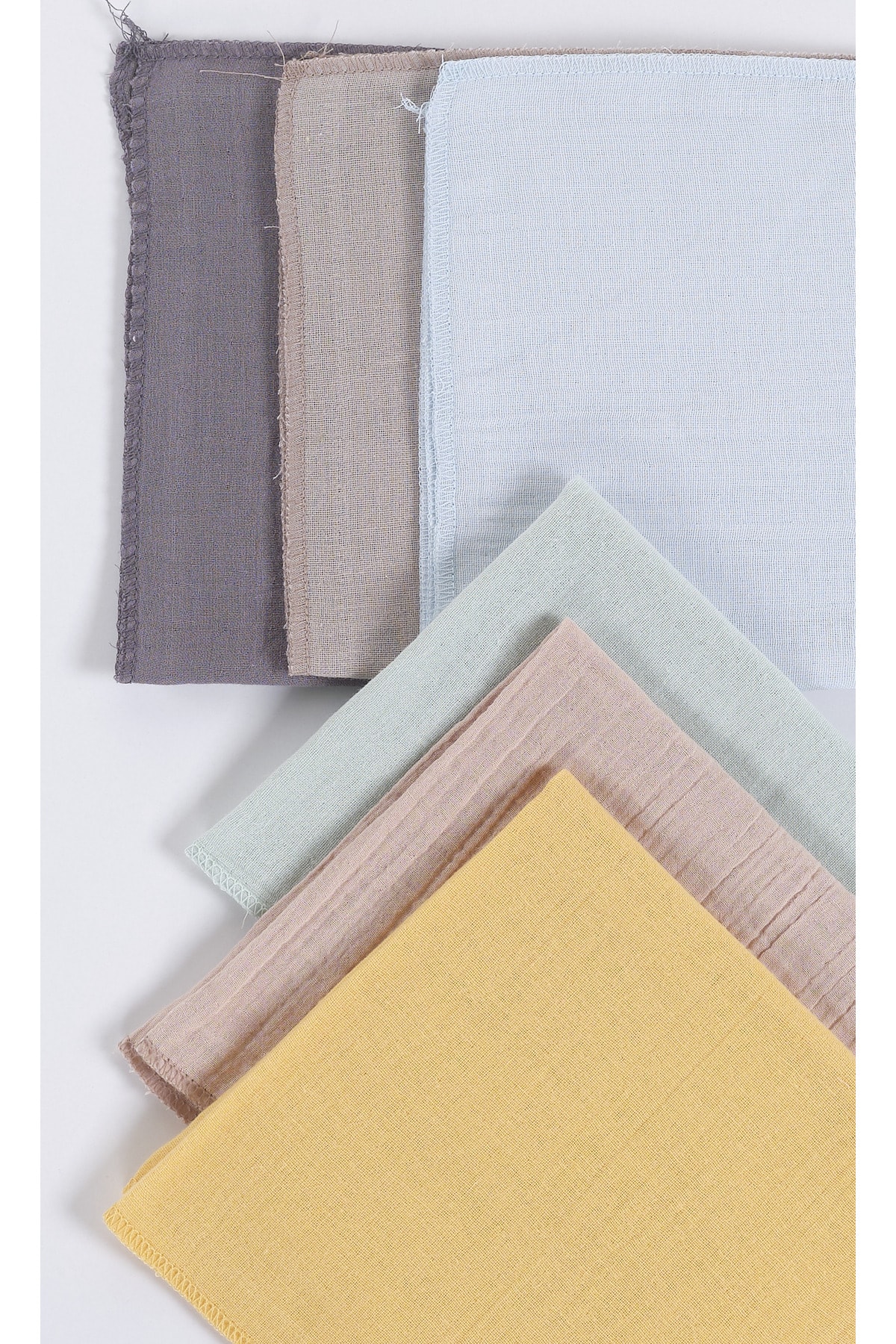 Mylasahome %100 Organik Pamuk Erkek Bebek 6 Adet Ağız Mendili 35x35